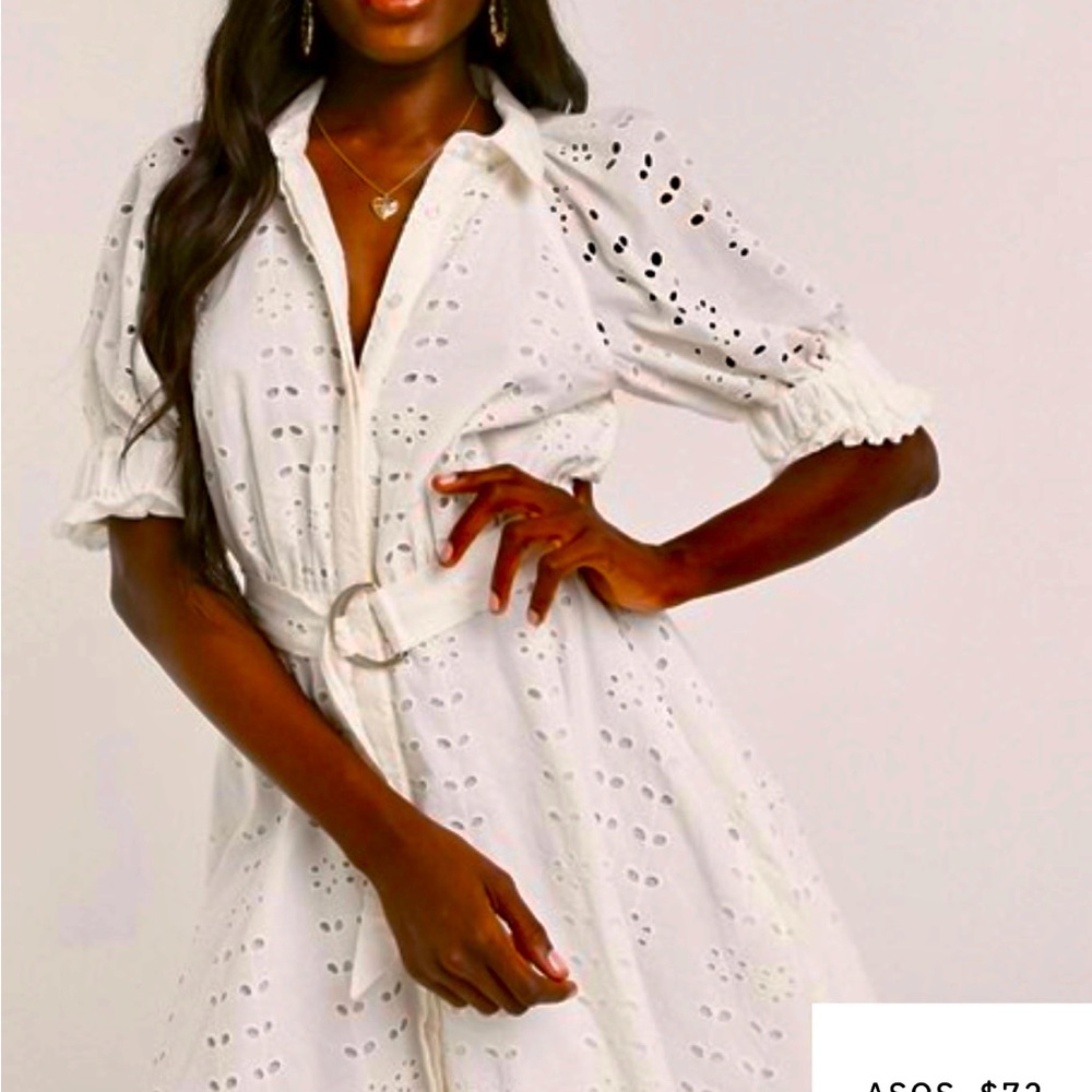 ASOS Broderie Mini Shirt Dress